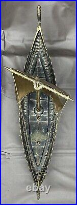 Vintage Edward EDW Aagaard Denmark Metal Viking Longship Copper & Brass 16.5