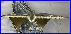 Vintage Edward EDW Aagaard Denmark Metal Viking Longship Copper & Brass 16.5