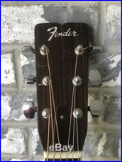 Vintage Fender Model F-85 Acoustic Guitar & Hard Case See Descrip For Ship Info