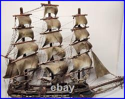 Vintage Fragata Espanola Ano 1780 Wooden Spanish Warship Model Ship Boat 24x27