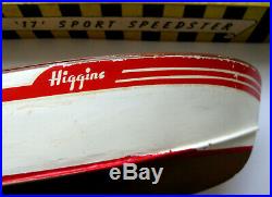 Vintage HIGGINS STERLING 16.5 Wooden MODEL SPEED BOAT for Restoration with Box