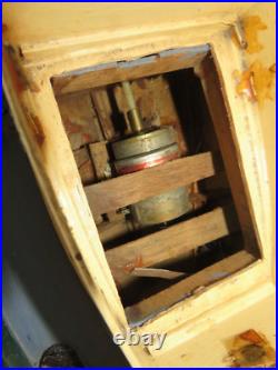 Vintage Large Wood Model 24 Tugboat With Motor Was Remote Control Now Display