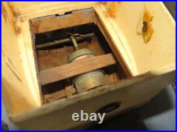 Vintage Large Wood Model 24 Tugboat With Motor Was Remote Control Now Display