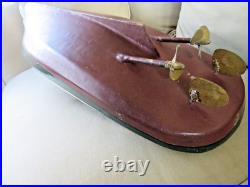 Vintage Large Wood Model 24 Tugboat With Motor Was Remote Control Now Display