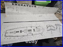 Vintage Mantua Wood Model Kit 774 ENDEAVOUR CAPT. COOK 1768 SHIP 176 Montaggio