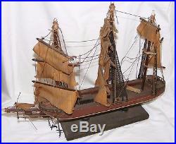 Vintage Model Of A Clipper Sailing Ship For Restoration