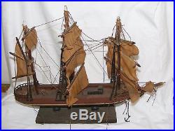 Vintage Model Of A Clipper Sailing Ship For Restoration