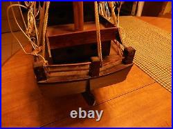 Vintage Nautical Large all Wood Pirate Sailing Ship model decor piece 30 Long