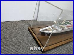 Vintage Queen Elizabeth 2 Handmade Hand Carved 28 Wooden Ship Model