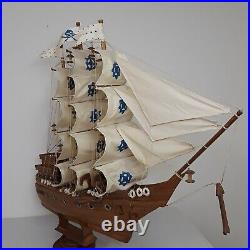 Vintage Sailing Clipper Ship Handmade Wooden Sailboat Model Movie Prop