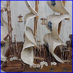 Vintage Sailing Clipper Ship Handmade Wooden Sailboat Model Movie Prop