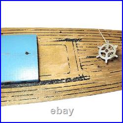 Vintage Seaworthy Wooden Pond Sail Boat Model Ship