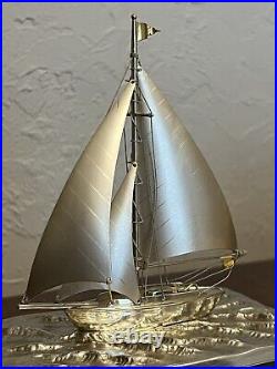 Vintage Sterling Silver 970 Sailboat Yacht Ship Seki Takehiko Signed