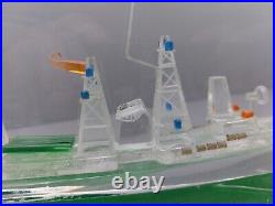 Vintage USSR Plexiglas Desk Souvenir Model of Soviet Ship of 70-80's