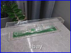 Vintage USSR Plexiglas Desk Souvenir Model of Soviet Ship of 70-80's