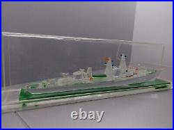 Vintage USSR Plexiglas Desk Souvenir Model of Soviet Ship of 70-80's