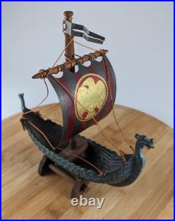 Vintage Viking Ship Model 8 Long Copper & Bronze Imported From Norway