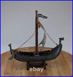 Vintage Viking Ship Model 8 Long Copper & Bronze Imported From Norway