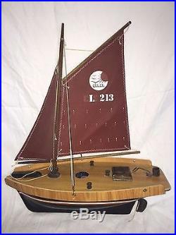 Vintage Wooden Pond Yacht for Display
