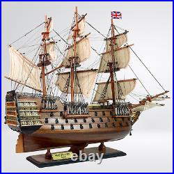 Vintage Wooden Ship HMS Victory Model Handmade Home Decor Unique Gift