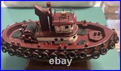 Vintage Wooden Ship Model Jenny Lee Tug Measure 10 X 7 High Good Condition
