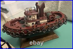 Vintage Wooden Ship Model Jenny Lee Tug Measure 10 X 7 High Good Condition