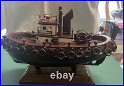 Vintage Wooden Ship Model Jenny Lee Tug Measure 10 X 7 High Good Condition