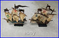 Vintage desktop handmade wood model ships