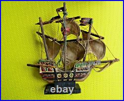 Vintage desktop handmade wood model ships