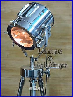 Vintage ship Spotlight model Floor lamp Wooden Tripod Xmas gift lamps for corner