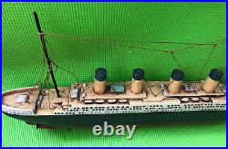 Vintagw Handmade Wooden Titanic Boat Model