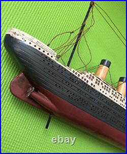 Vintagw Handmade Wooden Titanic Boat Model