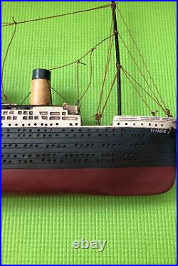 Vintagw Handmade Wooden Titanic Boat Model