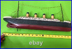 Vintagw Handmade Wooden Titanic Boat Model