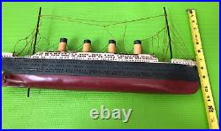 Vintagw Handmade Wooden Titanic Boat Model