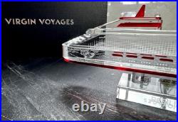 Virgin Voyages Resilient Lady Crystal Engraved Cruise Ship Model