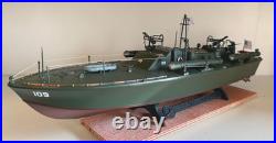 WW2 PT-109 COMMANDED BY LTJG. JOHN KENNEDY- Scale 172 PRO-BUILT WITH WOOD BASE