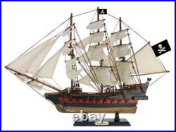 Wooden Ben Franklin's Black Prince White Sails Limited Model Pirate Ship 26