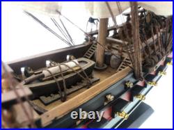 Wooden Ben Franklin's Black Prince White Sails Limited Model Pirate Ship 26