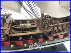 Wooden Ben Franklin's Black Prince White Sails Limited Model Pirate Ship 26