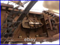 Wooden Ben Franklin's Black Prince White Sails Limited Model Pirate Ship 26