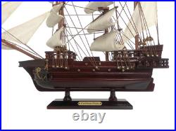 Wooden Caribbean Pirate White Sails Model Ship 15