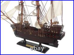 Wooden Caribbean Pirate White Sails Model Ship 15