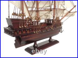Wooden Caribbean Pirate White Sails Model Ship 15
