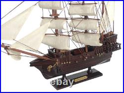 Wooden Caribbean Pirate White Sails Model Ship 20