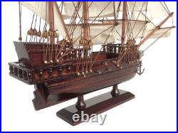 Wooden Caribbean Pirate White Sails Model Ship 20