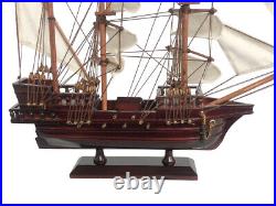 Wooden Caribbean Pirate White Sails Model Ship 20