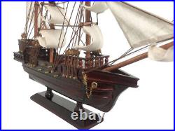 Wooden John Gow's Revenge White Sails Pirate Ship Model 20