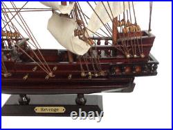 Wooden John Gow's Revenge White Sails Pirate Ship Model 20