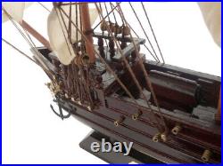 Wooden John Gow's Revenge White Sails Pirate Ship Model 20